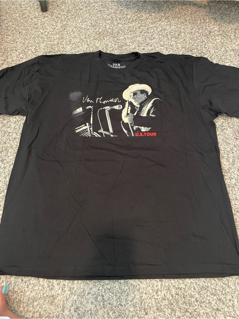 Men's Black Van Morrison U.S. Tour Graphic Tee